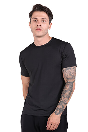 THERMOFORM Microfiber Short Sleeve Undershirt Black