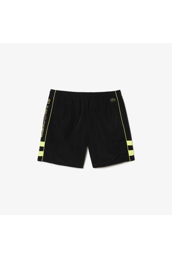 Lacoste Erkek Relaxed Fit Baskılı Siyah Şort