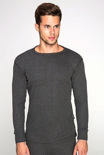 THERMOFORM Soft Unisex Uzun Kol Fanila Antrasit