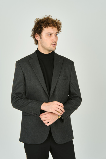 GİO Ανδρικό μάλλινο μπουφάν Gio 1860 Smoked - Classic Fit, Regular Fit