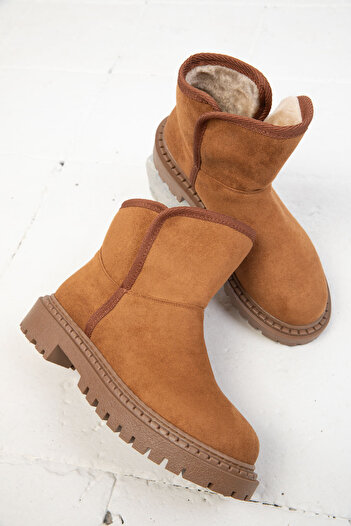 SOHO Tan Suede Γυναικείες Μπότες - 19750 Model Bootie