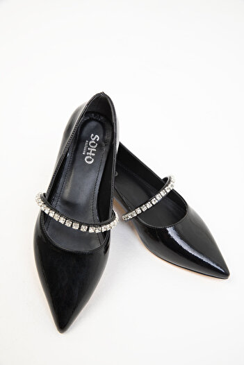SOHO Patent Leather Black Women's Classic Heeled Shoes - 19732