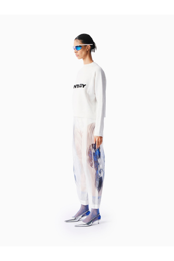 KNTLGY White Long Sleeve Crew Neck Logo Sweatshirt