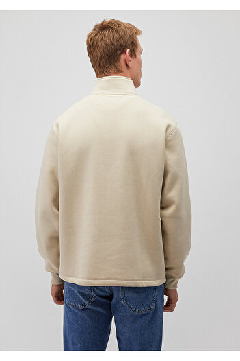 Mavi Dik Yaka Bej Sweatshirt 0S10016-70322