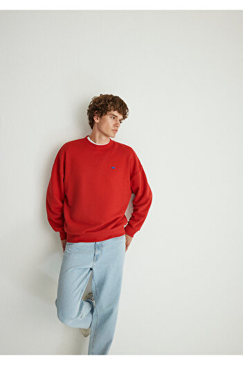 Mavi Red Crew Neck Sweatshirt - Basic Model 0S10084-86417