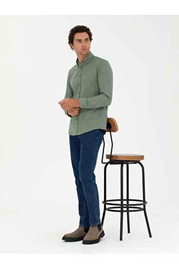 Cacharel Açık Yeşil Slim Fit Uzun Kollu Gömlek 50279988-VR092