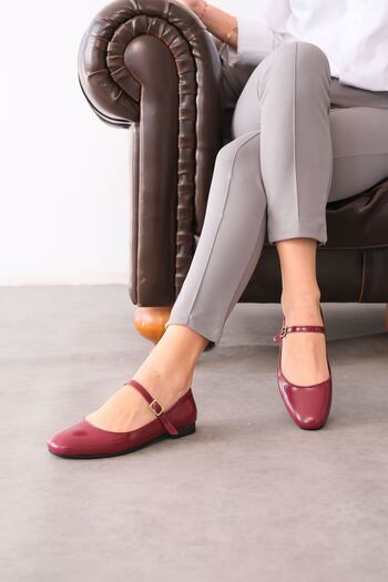 MODAADAM Γυναικεία παπούτσια Coco Ballerina - Claret Red-Patentate