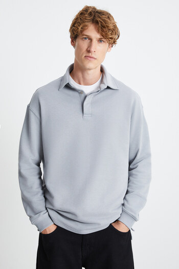 GRIMELANGE Berny Men's Light Gray Sweatshirt