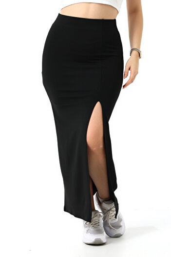 Gugus Maxi cu fantă din piele pentru femei? Lungime Fusta Iarna 92 Cm