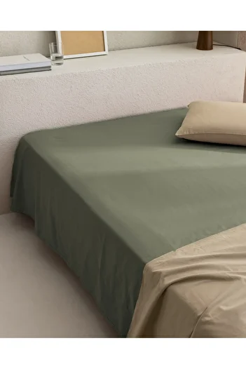 Madame Coco Manon Single 100% Cotton Ranforce Non-Elastic Sheet - Green
