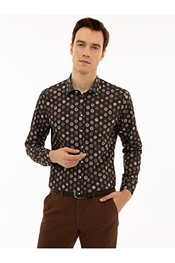 Cacharel Haki Slim Fit Uzun Kollu Gömlek 50227349-VR027