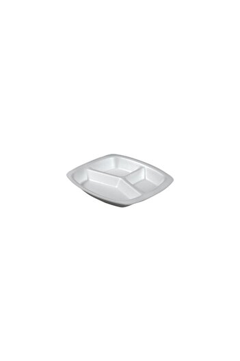 DAĞYÜCE Dağyüce Foam 3 Compartment Table D'Hote Foam Plate - 23.5X25 Cm. (1 Pack - 200 Pieces)