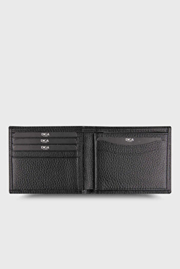 DİGA 03 Model Classic Python Real Leather Black Wallet