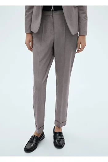 MANGO Woman Straight cut fabric pants