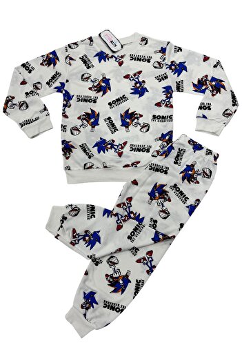Esterella Sonic Kids Tracksuit Set - 2 Thread Sweatshirt and Pants, Skinny Fit Pajama Set