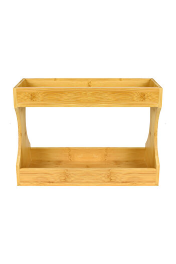 Ahşap 2-Tier Countertop Organizer Shelf - Spice Rack Stand
