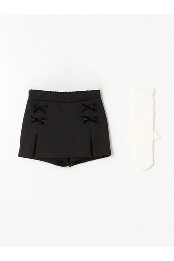 LC Waikiki Lcw Elastic Waist Girl's Shorts, Skirt and Pantyhose Set of 2