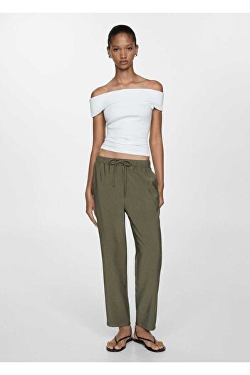 MANGO Woman Lace-up jogger pants