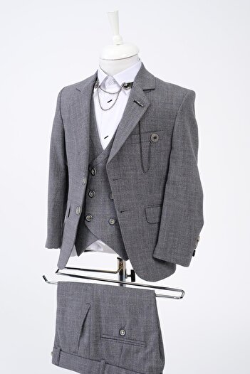 Doctor junior Slim Fit Boy's Chain Detail Suit / No Shirt