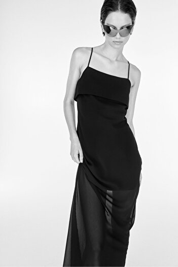 H&M Askılı Şifon Elbise