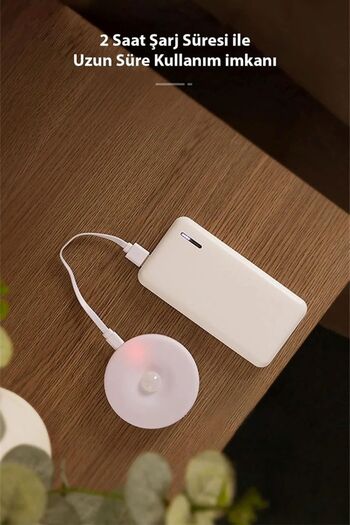CARNIVAL LAND 8 Ledli Beyaz Renk Hareket Sensörlü Usb Şarjlı Led Işık Lamba Dolap Içi Koridor Type-c 5 Adet