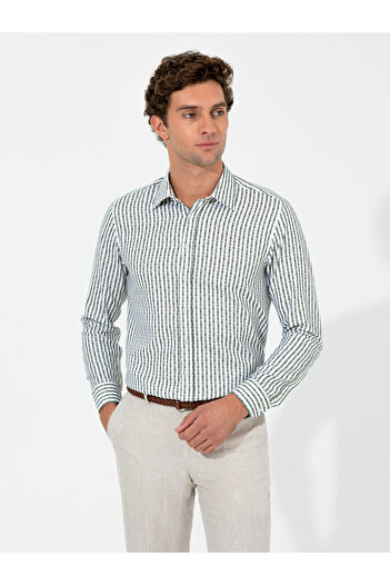 Cacharel Haki Slim Fit Uzun Kollu Gömlek 50255606-VR027