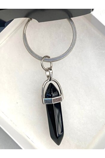 KEHRİBAREVİ KARAMAN Natural Stone Keychain Onyx Stone(It's Self-Confidence, Stability, Stress, Protection Stone)