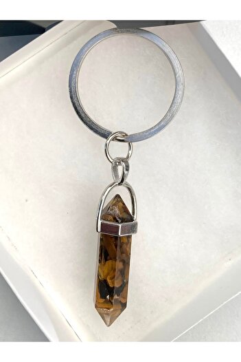 KEHRİBAREVİ KARAMAN Natural Stone Keychain Turtle Eye - Trade, Blessings, Headaches and Confidence