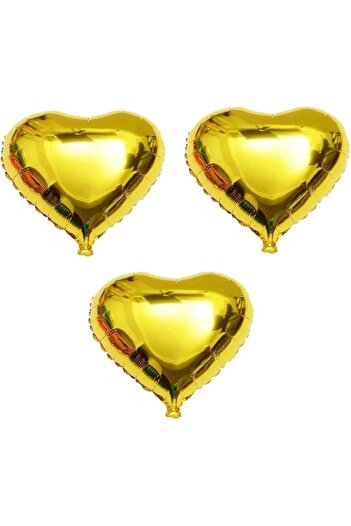 parti uzmanı Gold 3 Pieces Heart Foil Balloon