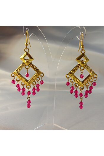 Crystal Atelier Soft Vibes Vintage Ring - Triangle Crystal Bead and Dangle Chandelier Earrings Gift Combination
