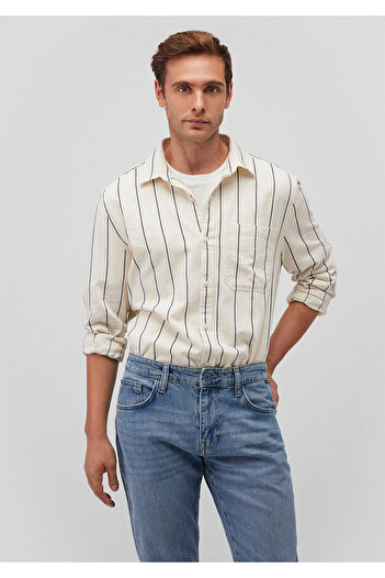 Mavi Смугаста сорочка кольору лакованого синього Slim Fit / вузький крій 0211253-70490