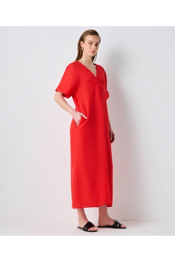 İpekyol Linen V-Neck Dress