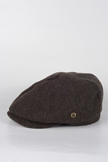 Armalı Şapka Winter 8 Pieces Genuine Wool Fish Back Peaky Blinders Model Men's Cap Hat