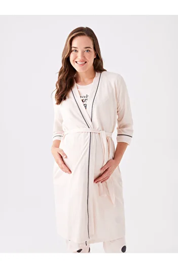 LC Waikiki Lw - Pregnant Shawl Collar Plain Dressing Gown