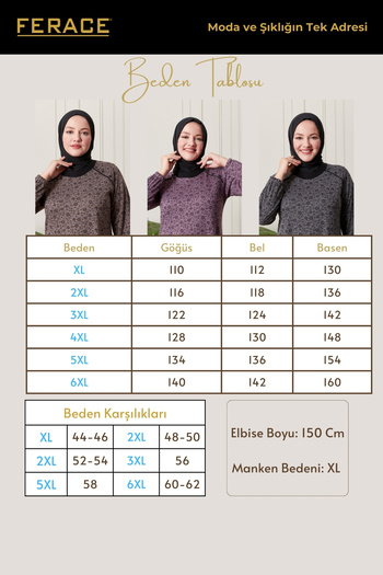Ferace Γυναικείο φόρεμα Lizi Plus Size