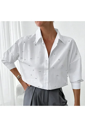 Basko fashion Cămașă salash cu broderie de piatră
