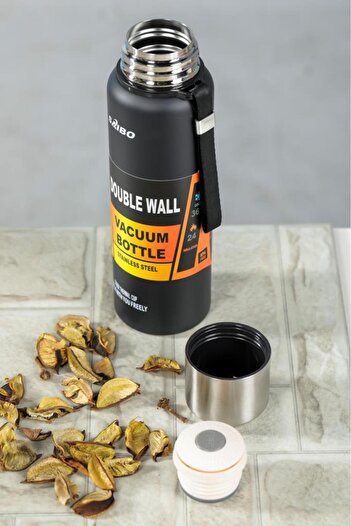 Kapris Saibo 1 Liter Double Layer Steel Thermos Black