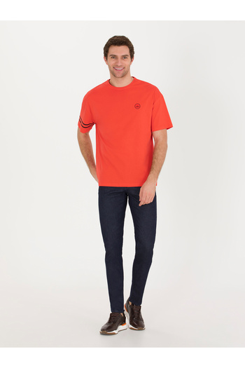 Cacharel Kırmızı Bisiklet Yaka Oversize T-Shirt 50266514-VR030