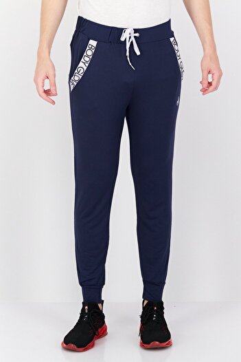 Body Glove Men Regular Fit Brand Logo Jogger Pants, Navy Blue
