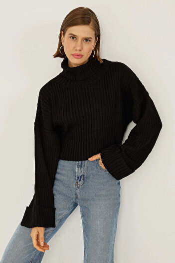Hiccup Oversized High Collar Knitwear Sweater