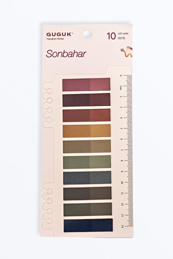 GUGUK Autumn Shades Themed Transparent Pet Index with 10 Colored Rulers • Index Sticker • Post-It • Sticky Note