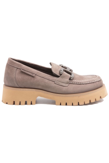 Mammamia D25Ka-3175 Mink Nubuck Leather Women's Loafer Shoes