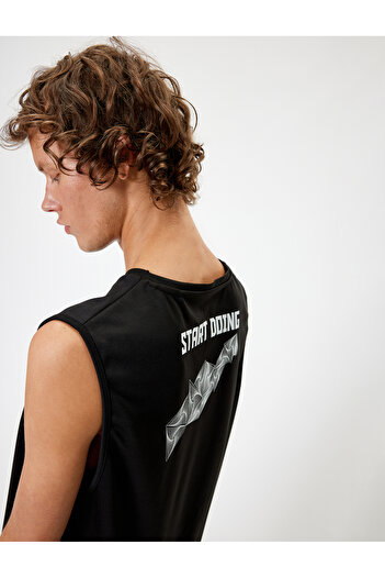 Koton Αμάνικο αθλητικό εσώρουχο Crew Neck - Τυπωμένο στην πλάτη
