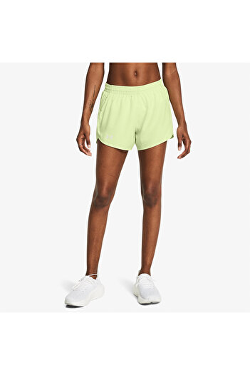 Under Armour Fly By 3inch Kadın Sarı Koşu Şortu