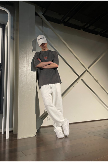 UYN SPORT Unisex White Baggy Combed Cotton Tracksuit