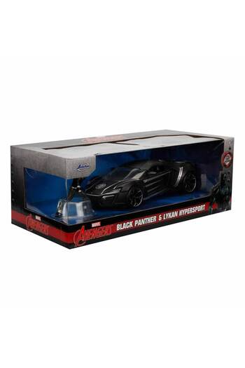 Marvel Jada 1:24 Scale Lykan Hypersport & Black Panther Figure