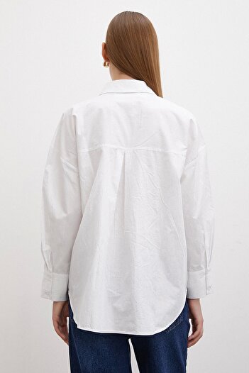 Never more White Poplin Shirt - Gilded