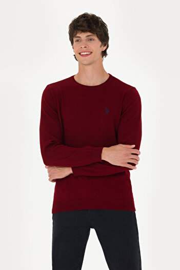 U.S. Polo Assn. Men's Burgundy Basic Sweater 50275848 -Vr014