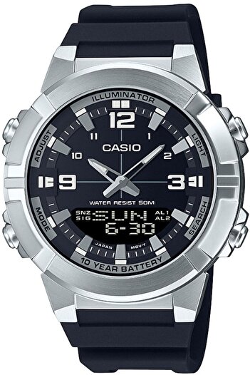 Casio ساعة يد رجالية تناظرية رقمية Amw-870-1Avdf