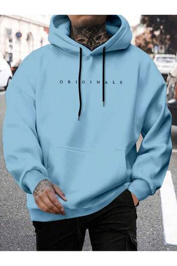 PENTHİLUS Μπλε φούτερ με κουκούλα Oversize - ORIGINALS εμπρός με κουκούλα
